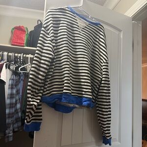 free people oversized striped crew
